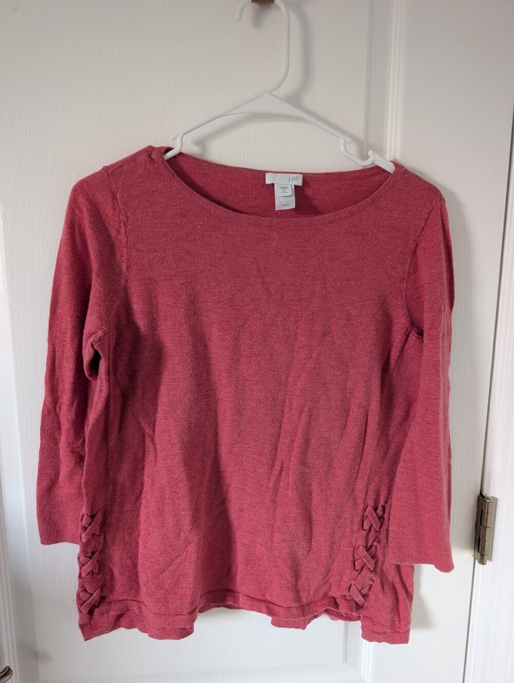 J. JILL Women's Salmon/Pink 100% Cotton pull over Long Sleeves Size PS